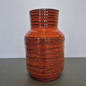 Rustic Orange MCM Ceramic Vase